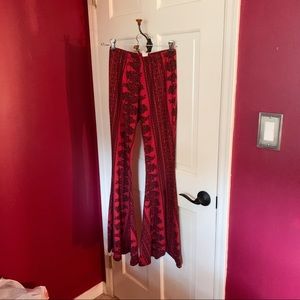 Red and black super soft bell bottoms